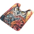 thumbnail image 3 of Bathroom Rug Toiletry Mat Set Flowery Owl Print, Soft Absorbent Bath Rug and U-Shaped Toilet Rug, Non-Slip Bath Carpet, Machine Wash Dry, Bath Mats for Bathroom 17.3"x13.4"+23.6"x15.7", 3 of 5