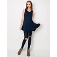 thumbnail image 5 of Made by Johnny Women's Handkerchief Hem Tank Tunic Top S NAVY, 5 of 6