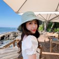 thumbnail image 2 of Pafei Tyugd Denim Bucket Hats for Women Summer Print UV Protection Beach Sun Hat with wide Brim for UnisexBlue, 2 of 6