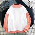 thumbnail image 5 of TQWQT Women Mock Neck Sweatshirt Loose Drop Shoulder Color Block Raglan Long Sleeve Tops Soft Contrast Sleeve Casual Pullover Shirts Watermelon Red XXL, 5 of 9