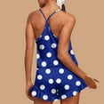 thumbnail image 5 of Besolor Womens Satin Pajama Set Sleepwear Polka Dots Cami Tops and Ruffle Shorts Pjs 2 Piece Loungewear Sets Nightwear, 5 of 8