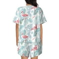 thumbnail image 3 of Bingfone Tropical Flamingo Print Pajamas Sets for Women Soft Short-Sleeved Pjs with Lounge Shorts Two Piece Sleepwear, 3 of 8