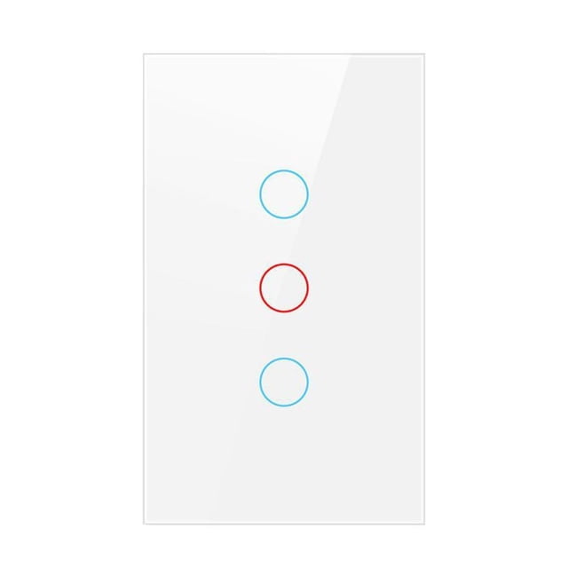 Panel De Interruptor De Luz Wifi, Trabajo De Vidrio Con O Sin Cable Neutro, Interruptor Inteligente De 1/2/3 Gang Us Compatible Con Google Home Echo Speravity EL017469-06