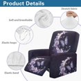 thumbnail image 5 of HELLHERO 4 Pack Moon and Floral Pattern Recliner Chair Slipcover, Brushed Recliner Chair Covers Side Pocket Anti Pet Hair Recliner Cover for Home Living Room, 5 of 8