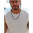 thumbnail image 4 of Bestyle 20" Women Cuban Necklace 5MM Width Black Stainless Steel Chain Necklace Curb Chain Hip Hop Neck Chains for Men, 4 of 9