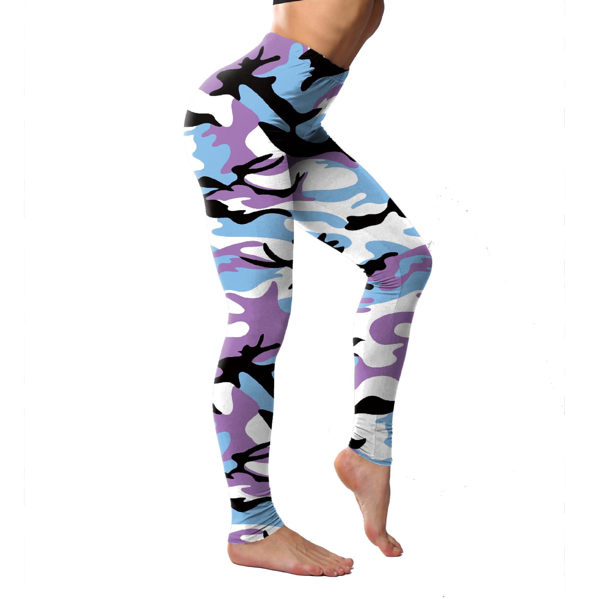 Side - Women's New Yoga Pants Camouflage Printed Leggings Slim Pants ...