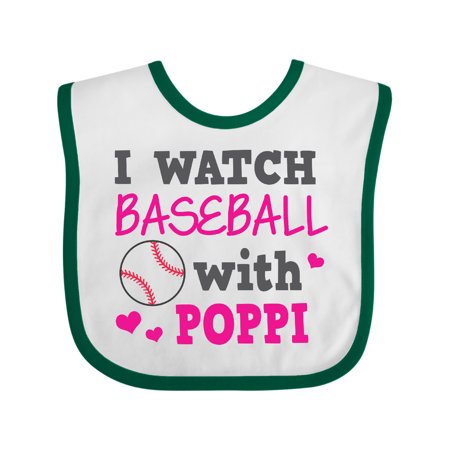 

Inktastic I Watch Baseball with My Poppi Gift Baby Girl Bib