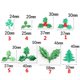 thumbnail image 4 of 100 piezas de tela con lentejuelas brillantes con láser, frutos rojos con hojas verdes, suministros para decoración de árboles de Navidad, accesorios de tela para manualidades, 4 of 5