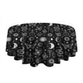 thumbnail image 5 of Black White Sun Moon Snake Butterfly Pattern Round Tablecloth 60"x60",Wrinkle Wipeable Table Cloth for Kitchen Dining Room Picnic Patio Party, 5 of 6