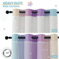 thumbnail image 4 of Anjee Blackout Curtains for Kids Girls Bedroom 2 Panel Curtains,Star Curtain Dual Layer Curtains with Sheer, 52" x 84",Blue Purple Yellow, 4 of 11