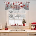 thumbnail image 2 of Gray Christmas Tie Up Valances Curtain, Cute Santa Claus Deer Winter Snowflake Adjustable Rod Pocket Short Window Treatment Tie Up Curtains Valances for Kitchen Living Room Bathroom 42x18 Inches, 2 of 9