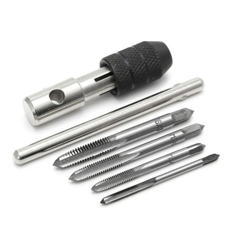 

JUNTEX 5 Pcs T Type Hand Screw Thread Taps Drill Kit M3 M4 M5 M6 Set w/Wrench