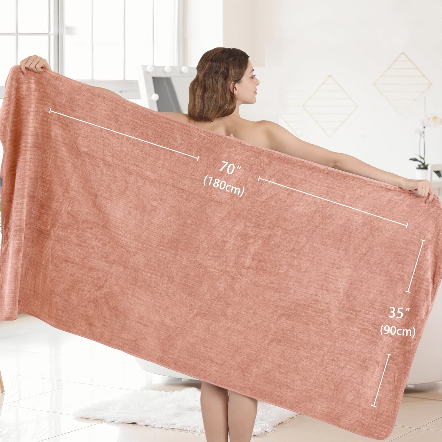 Covina Home 8 Piece Dark Orange Bath Towel Set Microfiber Bathroom Towel Set Ultra Soft Plush Oversized Towels Adult Luxury Bath Sheet