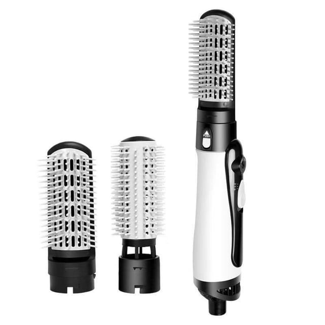 Cepillos calientes 3 en 1 de un solo paso para mujeres con cabezales de cepillo intercambiables, cepillo iónico negativo secador Styler para corto y largo