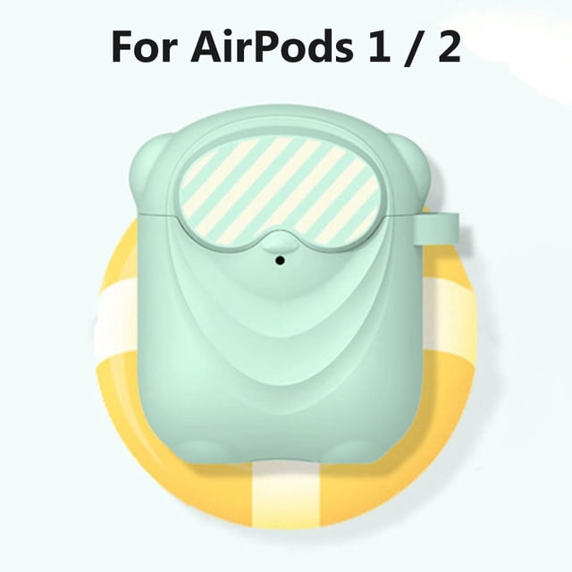 Twowood auricular Funda protectora de la caja inalámbrica de silicona linda de la historieta para AirPods 1 2