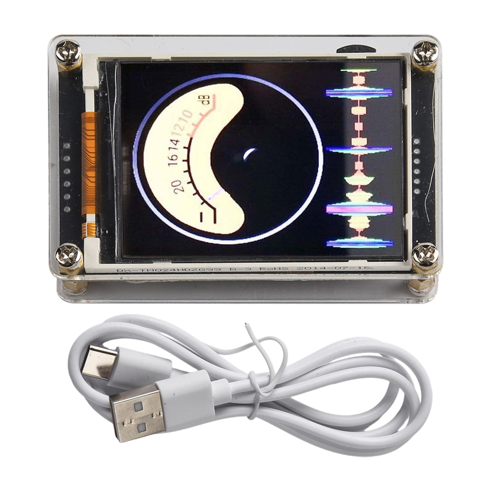 Voice Controlled Music Level VU Meter 2 4 Inch LCD Screen with USB Power
