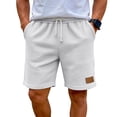 thumbnail image 3 of Men's Waffle Knit Casual Shorts Drawstring Elastic Waist Shorts with Side Pockets, 3XL, 3 of 7