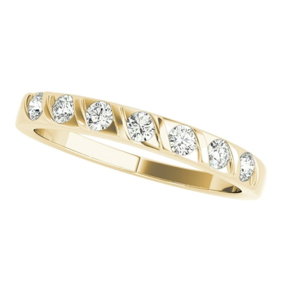 KohinoorGems 0.25 Ct Lab-Grown Diamond Channel Set Women's Wedding Band in 14K Gold