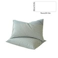 thumbnail image 3 of Plaid Gingham Pillowcase Set | Checkered Envelope Closure Pillow Shams | Washed Soft Breathable Fabric | Durable Standard Size 19x29 in | 2-Pack Covers for Bed Sofa Guest Room | Gray Khaki Blue, 3 of 6