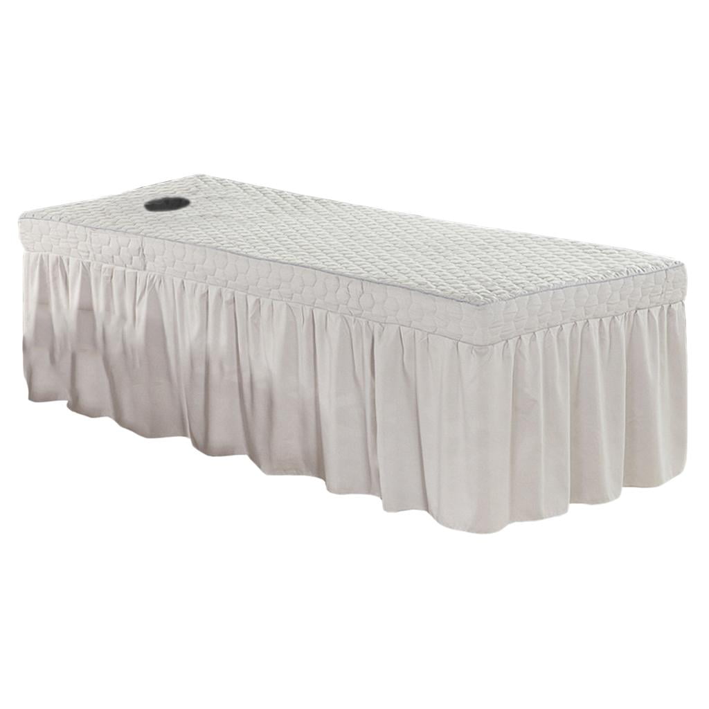 MagiDeal 1 Set Massage Table Skirt Bed Valance Sheet Bedding Linen White S 