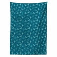 thumbnail image 2 of Ballet Tablecloth, Snowflake Ballerina Dancers Noel Winter Themed Christmas Elf Design, Rectangle Satin Table Cover Accent for Dining Room and Kitchen, 52" X 70", Petrol Blue Turquoise, by Ambesonne, 2 of 2