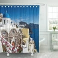 thumbnail image 1 of ABPHQTO Santorin Santorini Blue Domed Oia Grecia Cyclades Arquitectura Cortina de ducha 160x180 cm, 1 of 1
