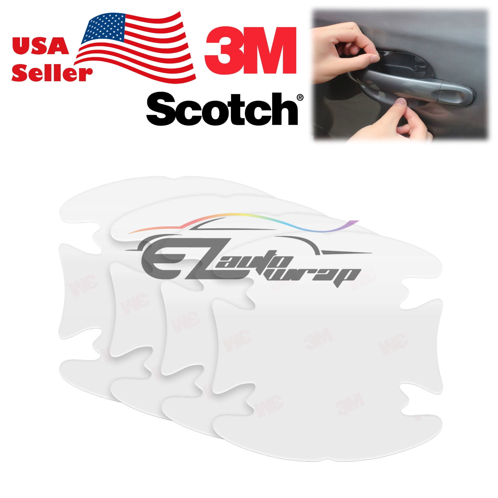 3M Clear Door Handle Paint Scratch Protection Guard Anti-Scratch Film 4Pcs VOW2 