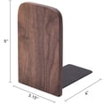 thumbnail image 2 of 8x de Sujetalibros de Madera con Base de Metal Resistente Soporte de Libro de Nogal Negro con Puntos Antideslizantes, 2 of 5