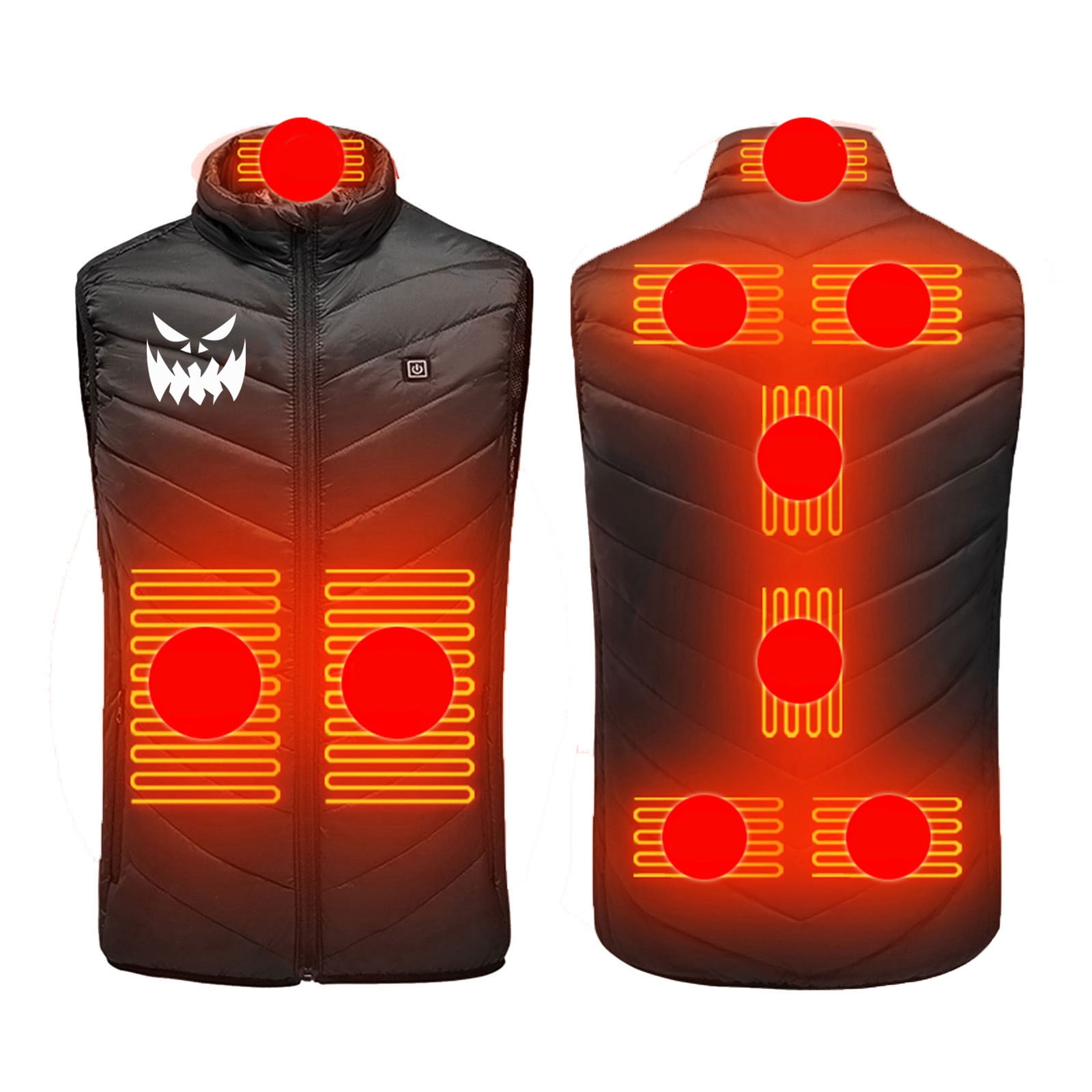 ZACPNCV Heated Vest for Men And Women Plus Size Heated Coat 9 Heating Heated Jacket Winter Heating Coat Black