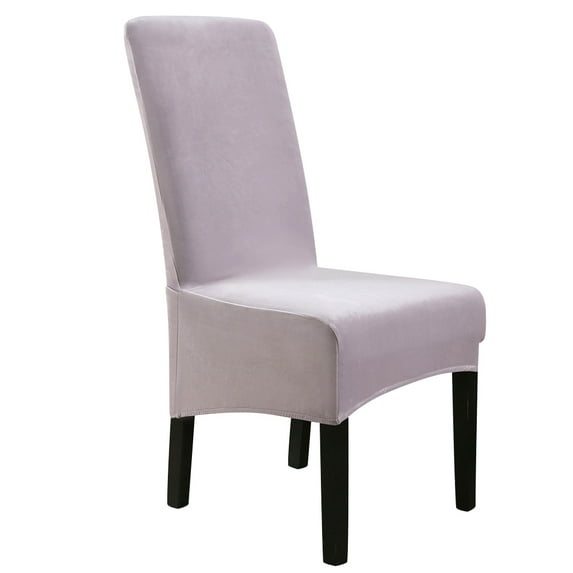 DYstyle Large Stretch Velvet Dining Chair Slipcover (Set of 4, Beige)