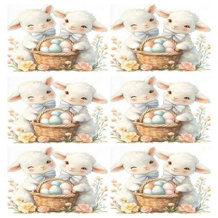 

Ryvnso Placemats Set of 6 Cute Sheeps Dining Mats Heat-Resistant Non-Slip Washable Table Mat
