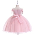 thumbnail image 4 of LSLJS Tulle Princess Robe de Demoiselle d'Honneur pour Fille, Fleurs, Robes de Fête de Mariage pour Tout-Petit et Bébé Fille, Robe en Tulle avec Nœud et Volants, 4 of 9