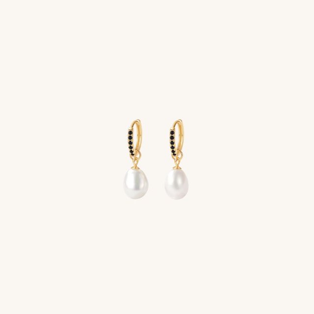 L'Amour Pearls Pearl Drop Hoop Earrings