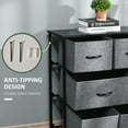 thumbnail image 3 of Resenkos Dresser, Chest Organizer Unit,8-Drawer Dresser, 3-Tier Fabric Chest Of Drawers, Storage Tower Organizer Unit, Dark Gray, 3 of 8