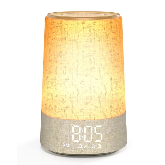 Sunrise Alarm Clock with Sound Machine 30 Sounds, Wake Up Light for Bedroom - Adjustable Volume & 0-100% Dimmable Brightness, 8 Colors Nightlight, Easy Snooze, USB-C Powered, Loud for Heavy Sleepers