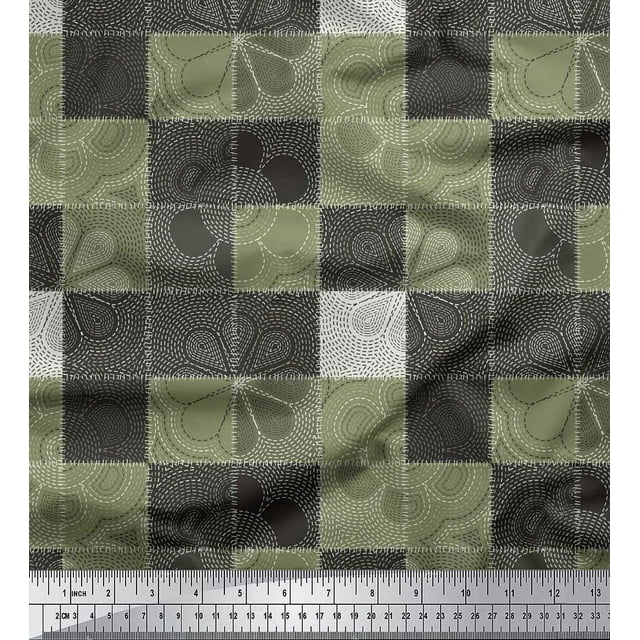 Soimoi Poly Georgette Fabric Flower Artistic Printed Craft Fabric by The Yard 42 Inch Wide