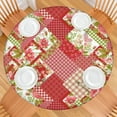 thumbnail image 2 of Pioneer Flower Floral Print Pattern Round Fitted Tablecloth with Elastic Edge,Dining Table Cover Waterproof,Outdoor Round Tablecloth for Camping,Dining,Indoor and Outdoor, 2 of 7