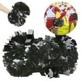 thumbnail image 4 of Cheerleader Pompoms, Comfortable Handle Reusable Black Pom Poms Soft Plastic  For Celebrations, 4 of 8