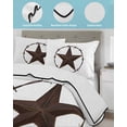 thumbnail image 4 of Quilts Twin-XL Size Bedding Set, Western Star Brown Lightweight Quilted Comforter, Vintage Farmhouse Country Soft Reversible Bedspread Coverlet with Pillow Covers for All Season, 68" x 98", 4 of 7