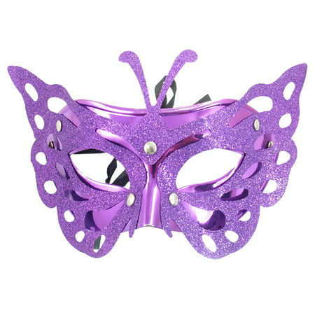 Unique Bargains Lady Cut Out Butterfly Style Purple Plastic Carnival Mask