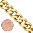 thumbnail image 2 of 14.6mm 14k Yellow Gold Plated Flat Curb Chain Bracelet, 8 inches, 2 of 7