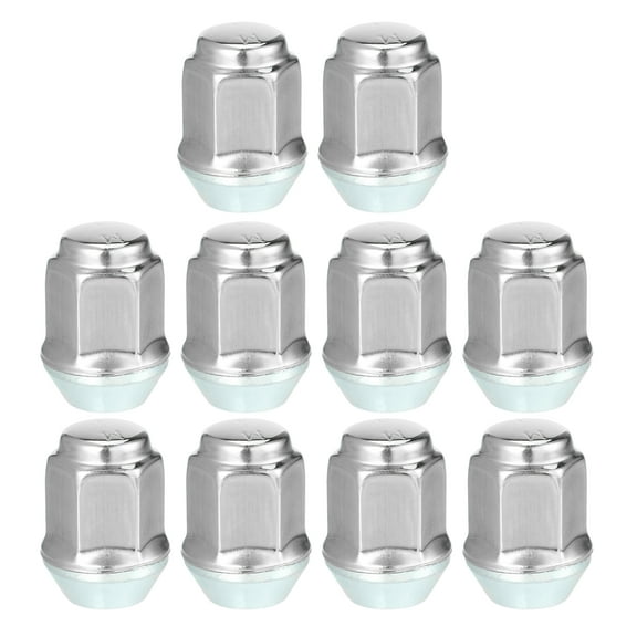 Unique Bargains 10 Pcs M12 x 1.5 Wheel Lug Nuts for Ford Focus for Dodge Grand Caravan Carbon Steel Silver Tone