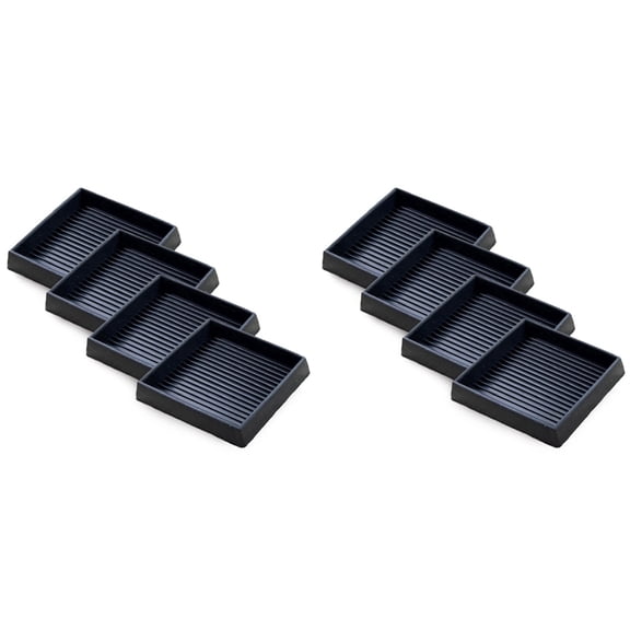 8Pcs Anti-Slip Furniture Pads- 3x3In Square Rubber Anti Skid Caster Cups, Leg Coasters-Couch, Chair, Bed Stoppers