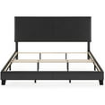 thumbnail image 5 of Furinno Pessac Upholstered Bed Frame, Black PU Leather, King, 5 of 10