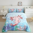 thumbnail image 2 of Manfei Pink Axolotl Bedding King Comforter Set,Magic Animal Down Comforter,Watercolor Coral Fish Bedding Sets King with Comforter,Super Cozy Bedroom Decor,3 Pieces, 2 of 7