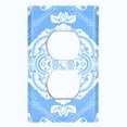 thumbnail image 2 of Metal Light Switch Plate Cover Mandala Blue White Floral Pattern Damask MDL079, 2 of 13