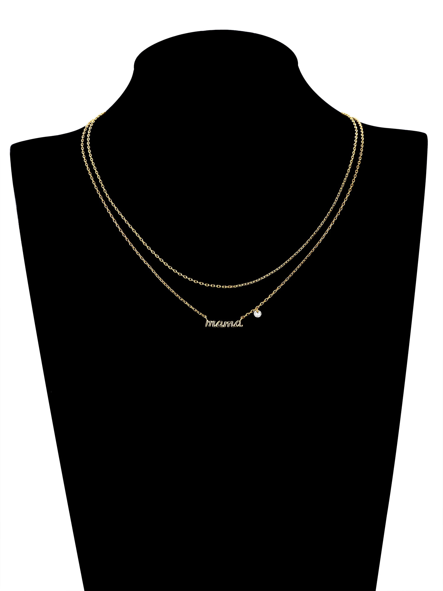 Believe by Brilliance Cubic Zirconia Mama Necklace Set in 14KT Gold Flash Plated