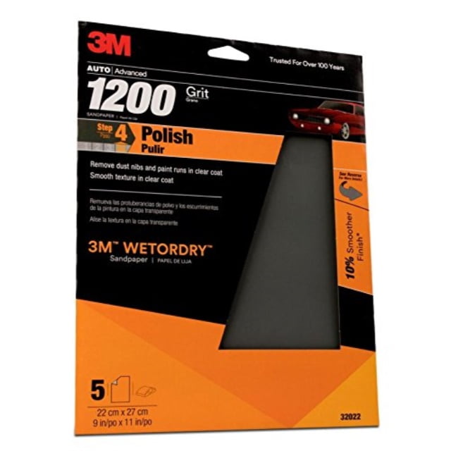 3M Imperial Wet or Dry 1200 Grit SandPaper Abrasive Sheets 9 x 11 Pkg of 5 