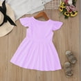 thumbnail image 5 of Toimothcn Baby Girls Dresses Ruffled Sleeve Solid Color Pleated Dress Soft Breathable Summer Dresses Comfy Girls Sundress, 5 of 5