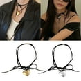 thumbnail image 2 of YIEMEEN Fashion Heart Pendant Necklace Adjustable Knotted Bowknot Choker Neck Tie Chain Jewelry Elegant Clavicle Chain Necklace, 2 of 13